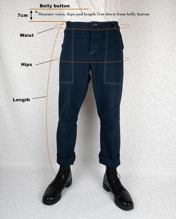 size guide, pants normal waist, L'mikazuki